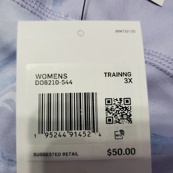 Nike One Women's Tight Fit 7" Marbled Aurora Bike Workout Shorts 3X - Picture 9 of 9